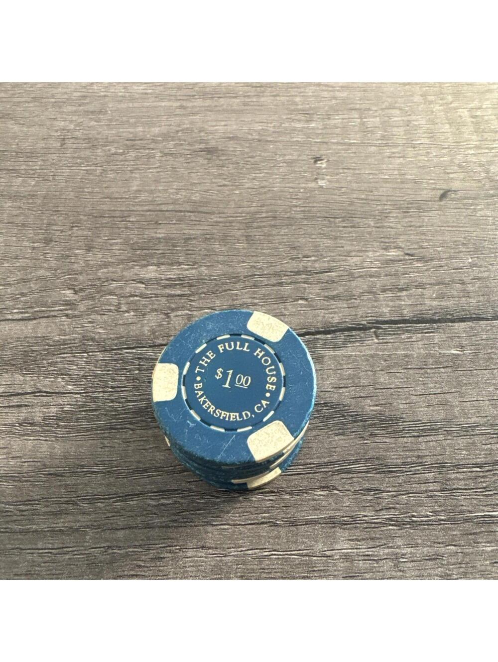 The Full House Casino Bakersfield California 1 Dollar Gaming Chip Lot Of 9